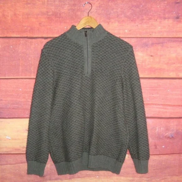 Joseph Abboud Wool Blend 1/4 Zip Gray Knit Sweater - XL - Picture 5 of 6